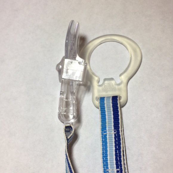 MAM Lamb Sheep Pacifier Leash Clip Striped Blue - Picture 6 of 8